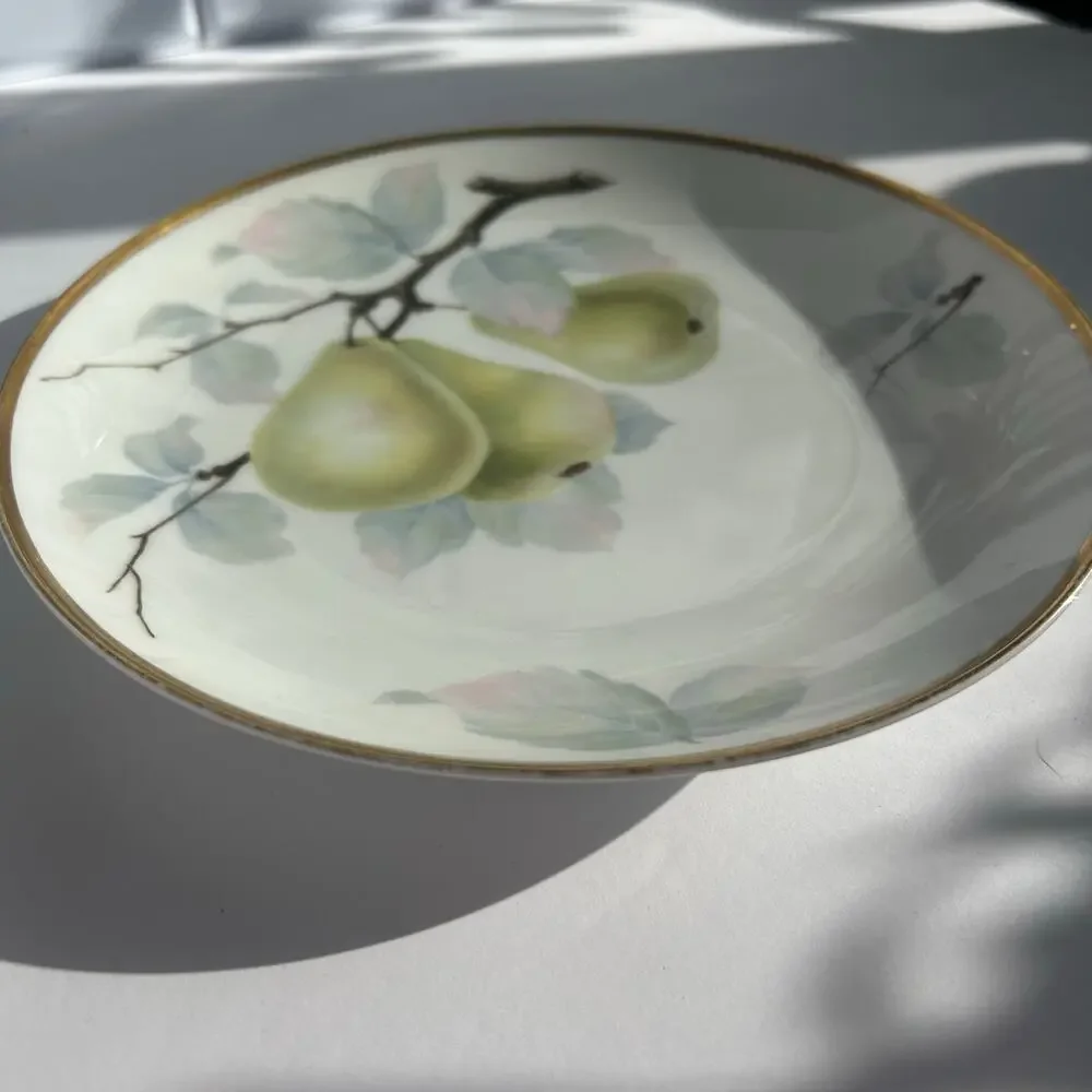 Rosenthal Bavaria Fruit Plates Apple Pear Gold Gilt Germany